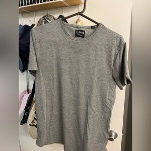 Cuts Gray T-Shirt curve hem